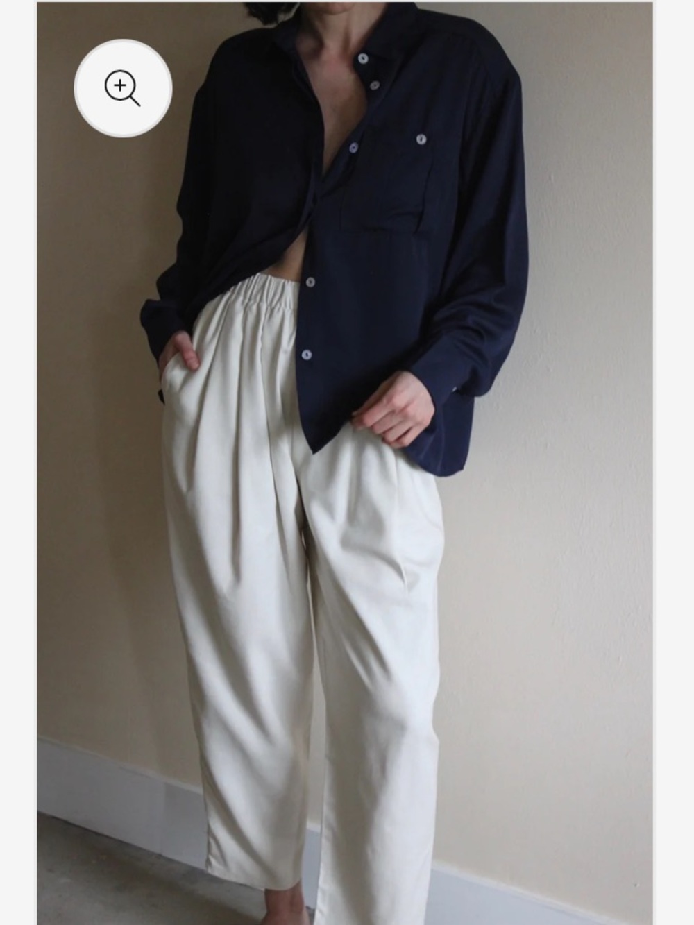 Na Nin Lena Silk Canvas Pant Size Small Cream 25” - Picture 13 of 16